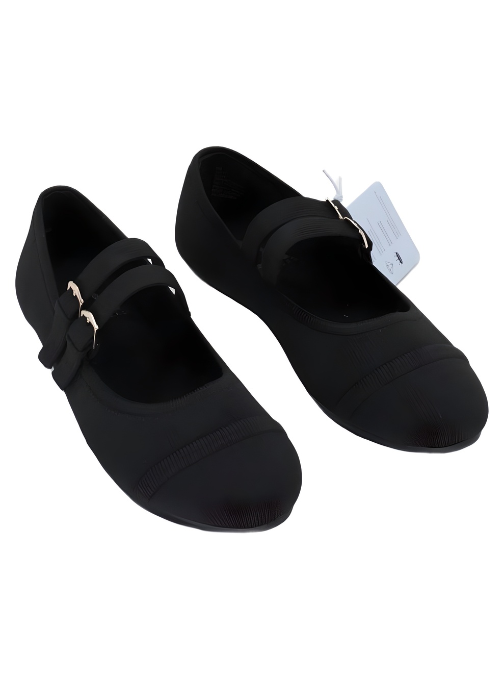 Aerosoles Britt Black Knit Double Strap Mary Jane Flats Size 5M